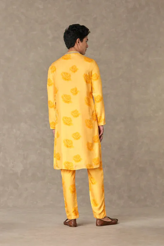 Yellow Gulaab Kurta Set With Pants