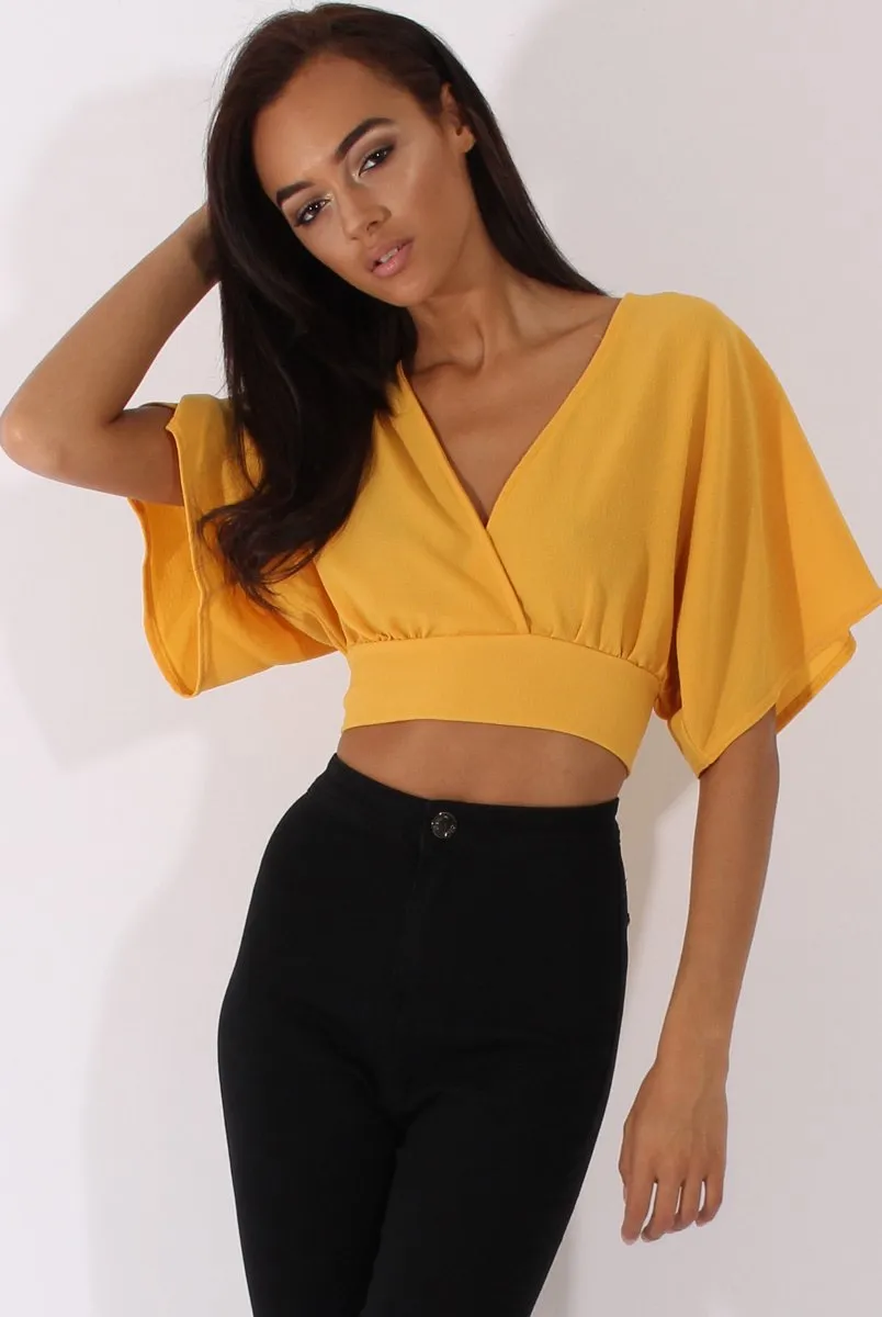 Yellow Plunge Crop Top - Suzanne