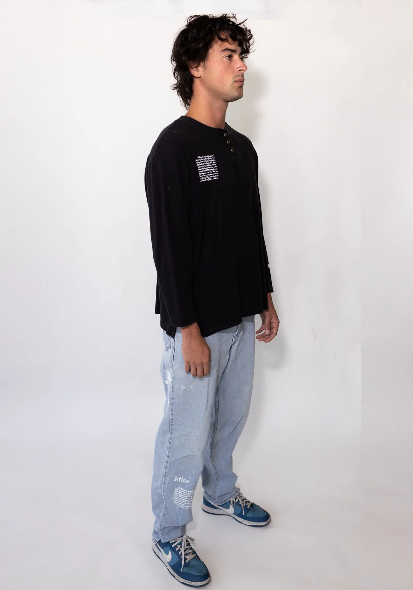 York Black Ribbed Knit