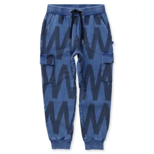 Zig Zag Cargo Trackies - Midnight Wash